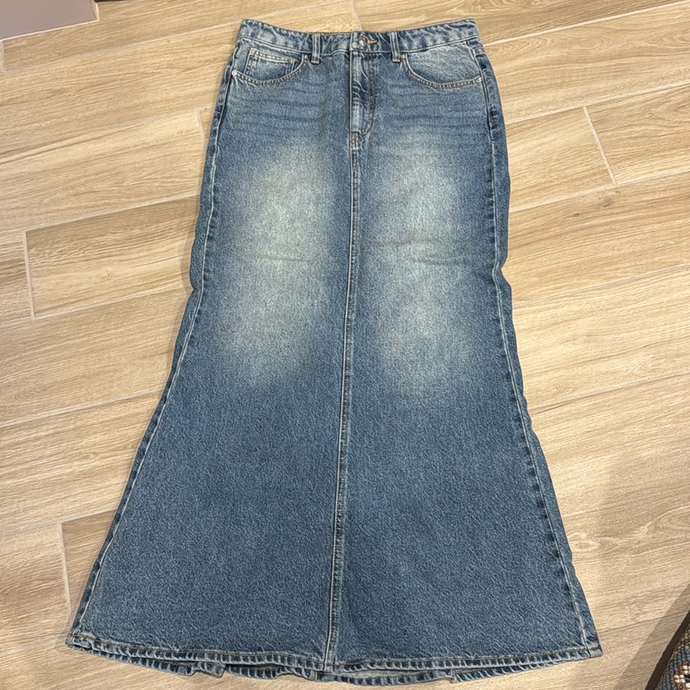 H&M mermaid denim skirt size 10, New Maxi jeans skirt Very pretty H & M - Picture 5 of 16